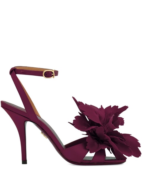 Ferragamo flower-embellished heeled sandals - Purple - zdjęcie produktu nr 1