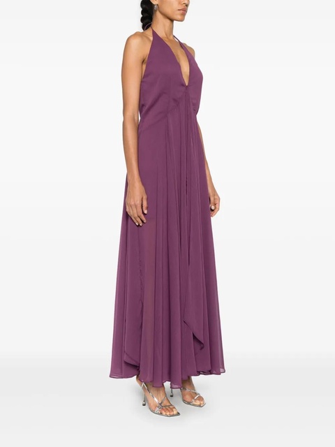 ROTATE BIRGER CHRISTENSEN chiffon halterneck dress - Purple - zdjęcie produktu nr 2