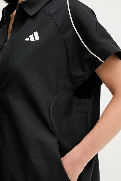 adidas koszula Stadium damska kolor czarny relaxed z kołnierzykiem klasycznym JL6889 - zdjęcie produktu nr 2