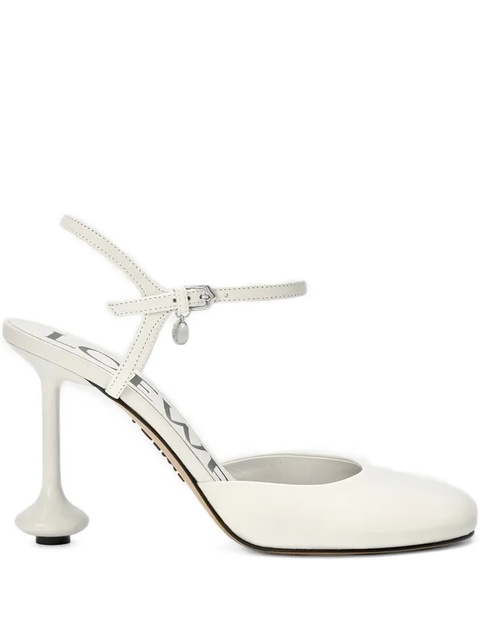 LOEWE 90mm ankle-strap bulb-heel pumps - White - zdjęcie produktu nr 1