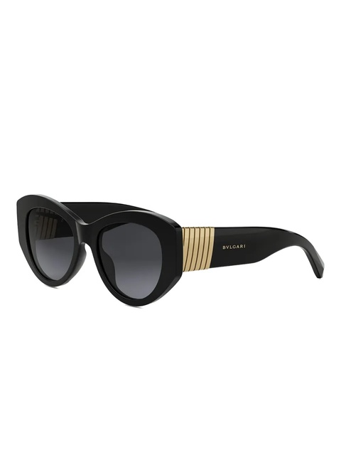 Bvlgari Tubogas gold-striped oval-frame sunglasses - Black - zdjęcie produktu nr 2