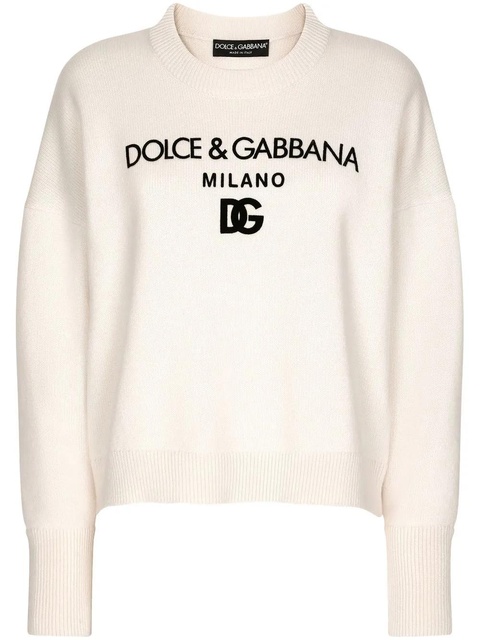 Dolce & Gabbana DG-logo cashmere jumper - Neutrals - zdjęcie produktu nr 1