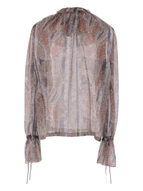 Saint Laurent paisley-print silk blouse - Neutrals - zdjęcie produktu nr 2