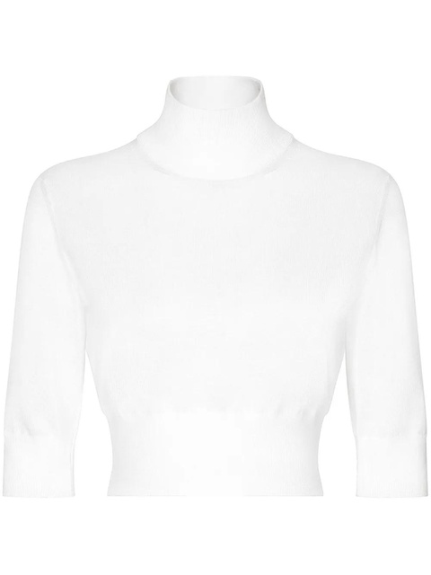 Dolce & Gabbana Cropped turtle-neck sweater - White - zdjęcie produktu nr 2