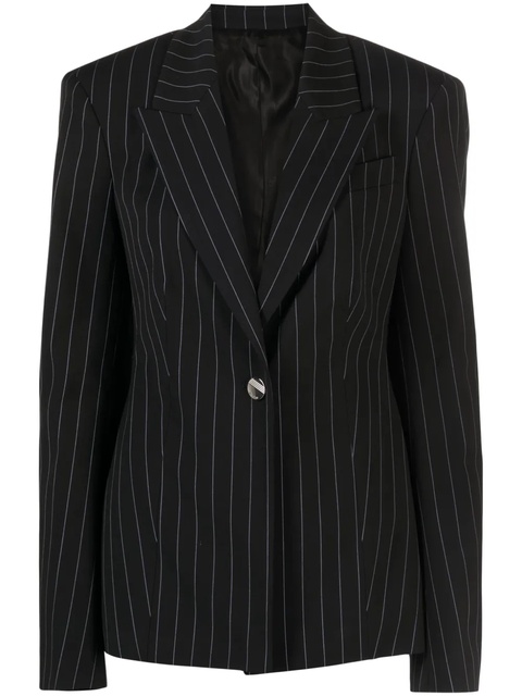The Attico Glen pinstripe single-breasted blazer - Blue - zdjęcie produktu nr 1