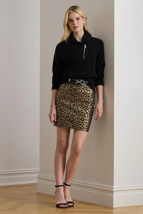 Lauren Ralph Lauren spódnica z bawełną kolor czarny mini ołówkowa 200979907 - zdjęcie produktu nr 1