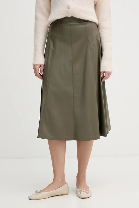 United Colors of Benetton spódnica kolor zielony midi rozkloszowana 4M3CD0059 - zdjęcie produktu nr 1