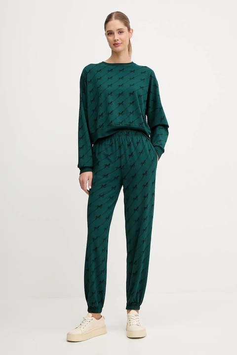 HUGO spodnie dresowe damskie kolor zielony z aplikacją 50545211 - zdjęcie produktu nr 2