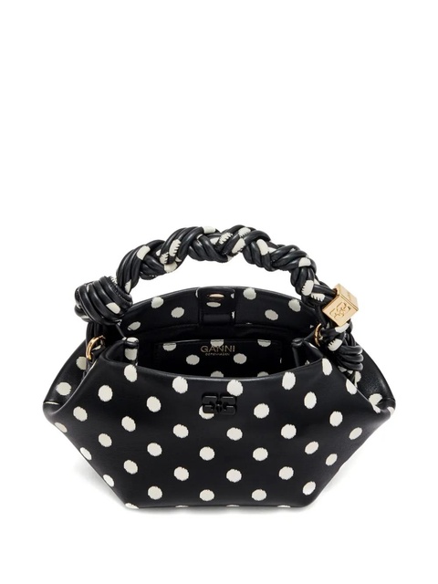 GANNI polka-dot twisted-handle tote bag - Black - zdjęcie produktu nr 2