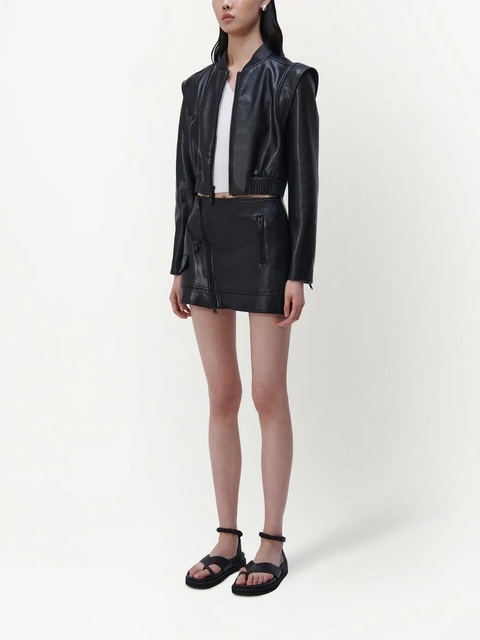 Simkhai Doreen cropped leather jacket - Black - zdjęcie produktu nr 2