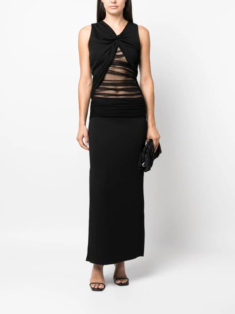 Christopher Esber Semblance tulle-trim ruched dress - Black - zdjęcie produktu nr 2