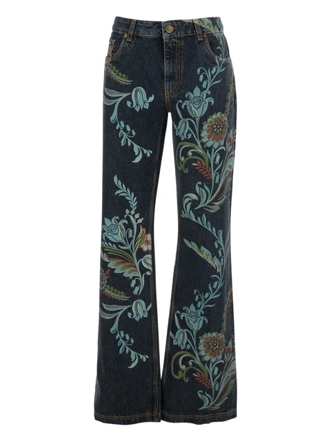 ETRO floral print straigh-leg jeans - Blue - zdjęcie produktu nr 1