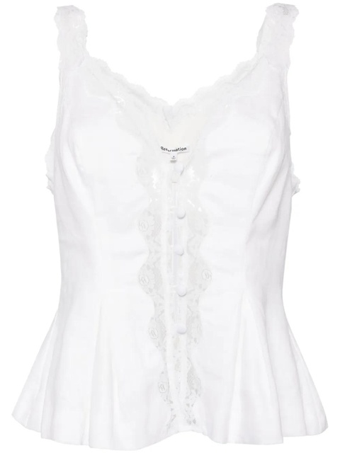 Reformation Josefina linen top - White - zdjęcie produktu nr 2
