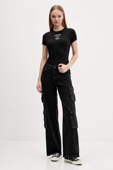 Tommy Jeans t-shirt damski kolor czarny DW0DW21584 - zdjęcie produktu nr 2