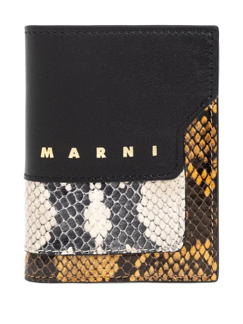 Marni leather snakeskin wallet - Black - zdjęcie produktu nr 1