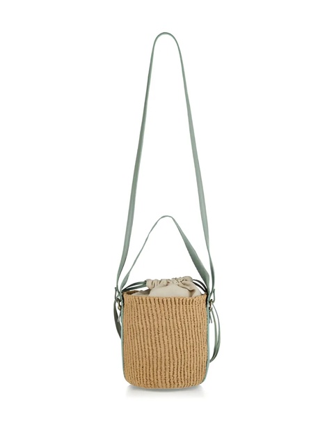 Chloé mini horse-emblem raffia bucket bag - Neutrals - zdjęcie produktu nr 1