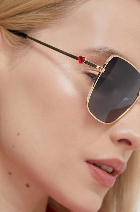 Love Moschino okulary przeciwsłoneczne damskie kolor złoty MOL075/S - zdjęcie produktu nr 1