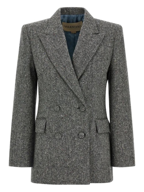 Valentino Garavani peak-lapel double-breasted blazer - Grey - zdjęcie produktu nr 1