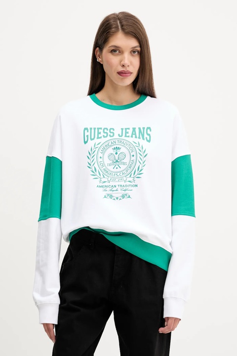 Guess Jeans bluza bawełniana damska kolor biały z nadrukiem W5YQ20 K68I4 - zdjęcie produktu nr 1