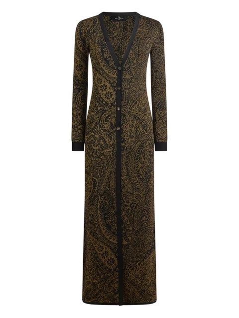ETRO metallic paisley long cardigan - Black - zdjęcie produktu nr 1