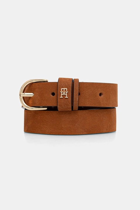 Tommy Hilfiger pasek skórzany damski kolor brązowy AW0AW17762 - zdjęcie produktu nr 2