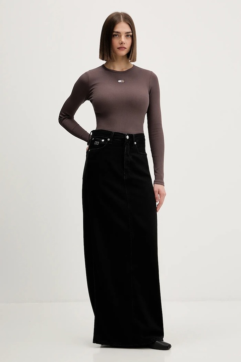 Tommy Jeans spódnica jeansowa kolor czarny maxi prosta DW0DW22119 - zdjęcie produktu nr 2