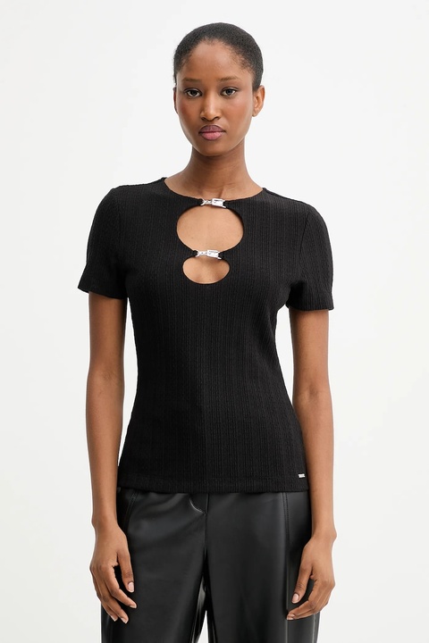 Guess t-shirt VALERIA damski kolor czarny W5YP09 KCXS1 - zdjęcie produktu nr 1