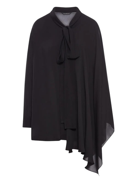 Balenciaga asymmetric neck-tie blouse - Black - zdjęcie produktu nr 1