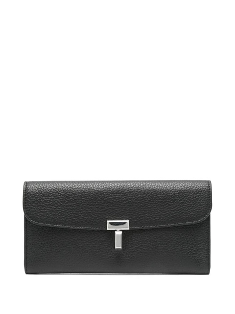 TOTEME T-Lock grained-leather wallet - Black - zdjęcie produktu nr 1