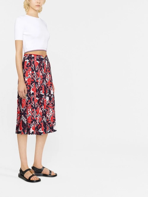 Valentino Garavani Archive Manifesto pleated skirt - Red - zdjęcie produktu nr 2