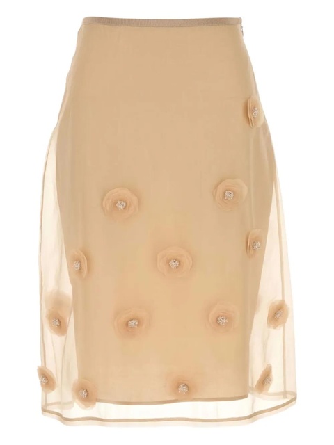 Max Mara Ombrosa floral-embellished midi skirt - Neutrals - zdjęcie produktu nr 1