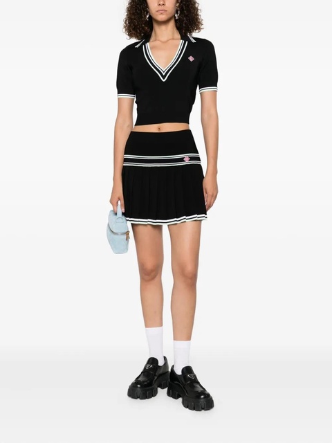 Casablanca v-neck knitted top - Black - zdjęcie produktu nr 1