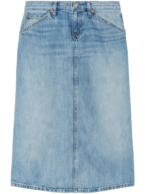 RE/DONE Low Rider midi denim skirt - Blue - zdjęcie produktu nr 1