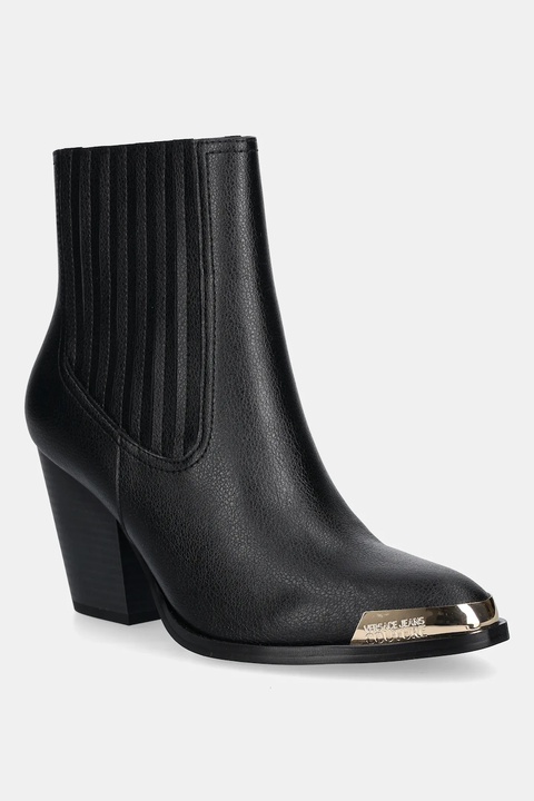 Versace Jeans Couture botki skórzane damskie kolor czarny na słupku 79VA3S26 ZPB68 899 - zdjęcie produktu nr 1