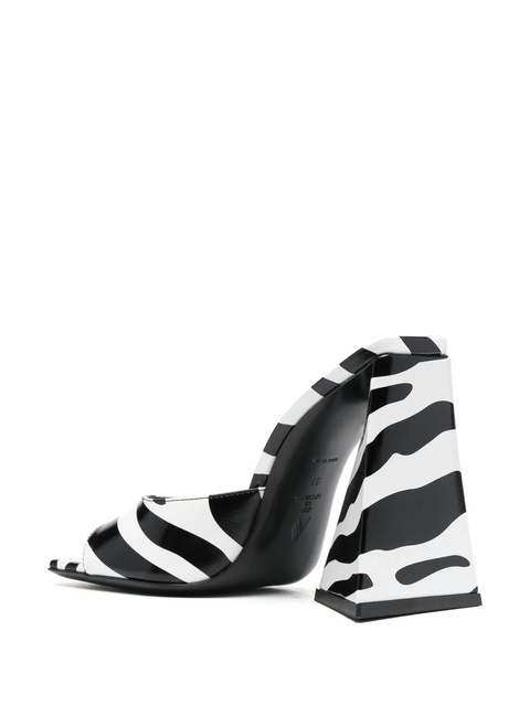 The Attico Devon zebra-print 115mm sandals - Black - zdjęcie produktu nr 2