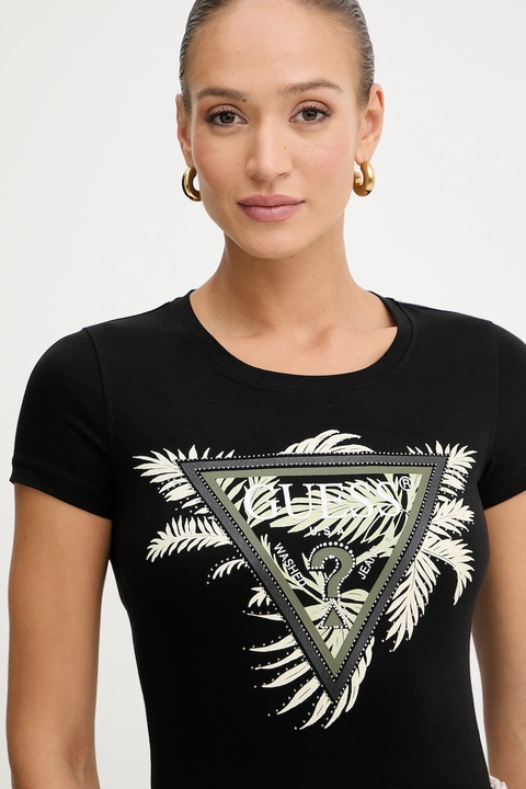 Guess t-shirt damski kolor czarny W5YI13 J1314 - zdjęcie produktu nr 2