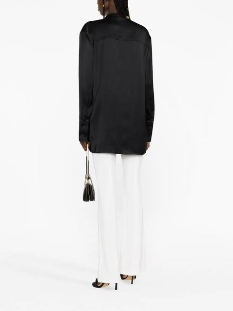 Jil Sander pussy bow silk-satin blouse - Black - zdjęcie produktu nr 2