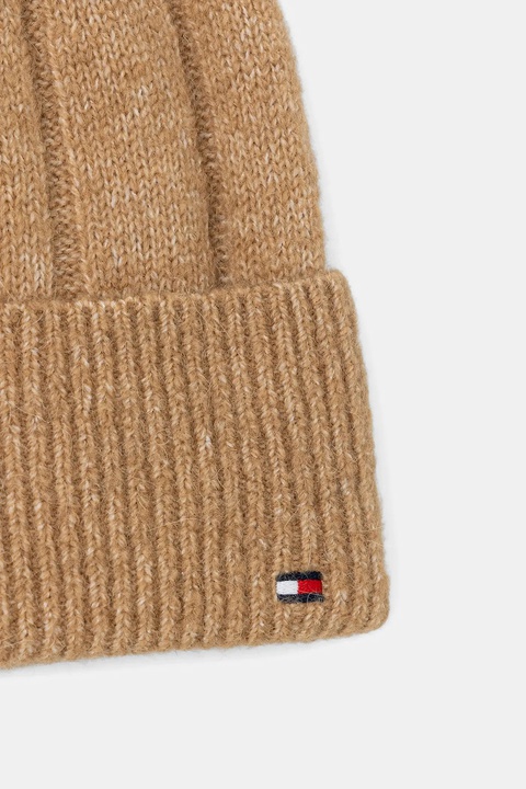 Tommy Hilfiger czapka z dodatkiem wełny kolor beżowy AW0AW17779 - zdjęcie produktu nr 2