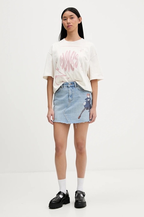 Hugo Blue t-shirt bawełniany damski kolor beżowy 50554005 - zdjęcie produktu nr 2