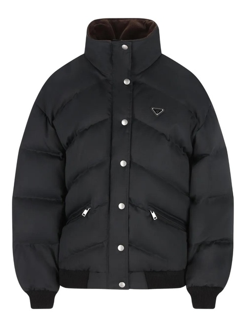 Prada logo-plaque quilted jacket - Black - zdjęcie produktu nr 1