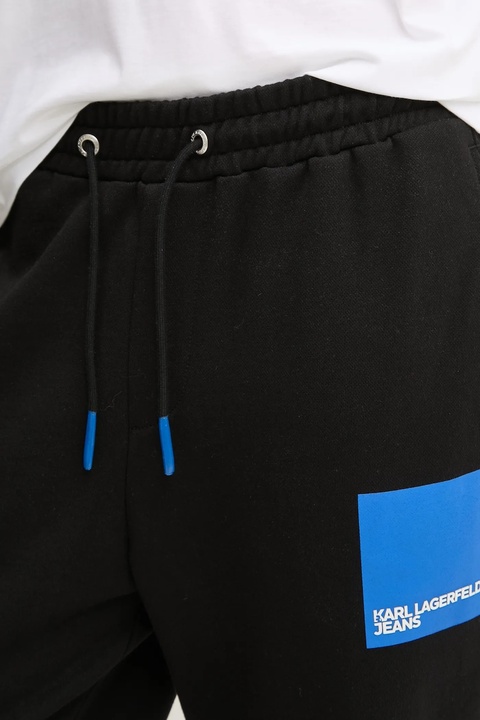 Karl Lagerfeld Jeans spodnie dresowe bawełniane kolor czarny z nadrukiem A1W10004 - zdjęcie produktu nr 1