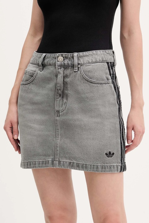 adidas Originals spódnica jeansowa Denim Mini Skt kolor szary mini ołówkowa JW2657 - zdjęcie produktu nr 1