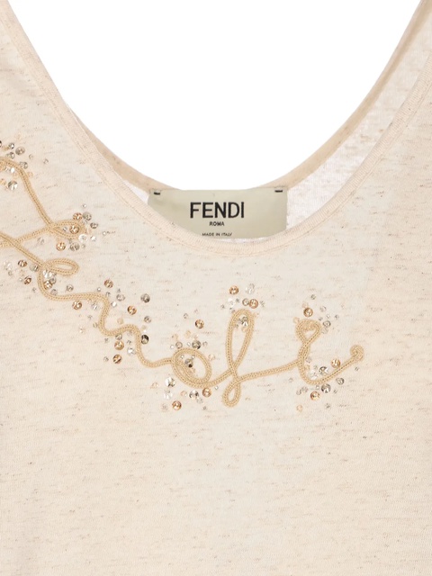 FENDI embellished tank top - Neutrals - zdjęcie produktu nr 2