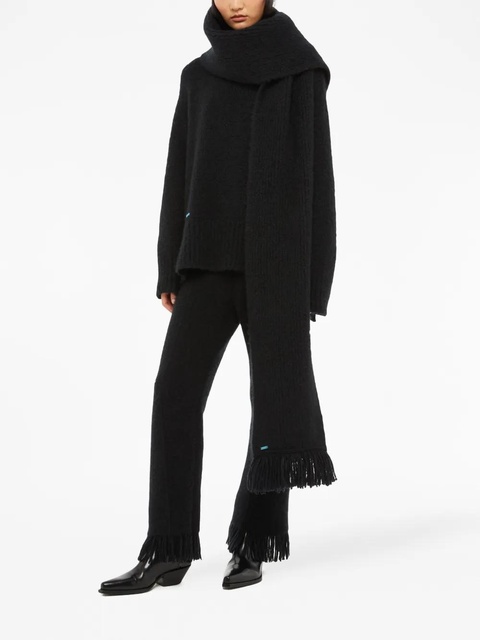 Alanui fringe-detail knit scarf - Black - zdjęcie produktu nr 2