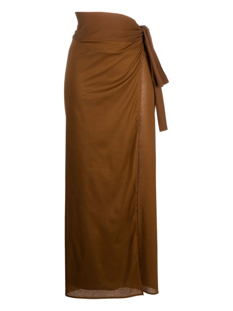 ERES Péplum side-tie cotton pareo - Brown - zdjęcie produktu nr 1
