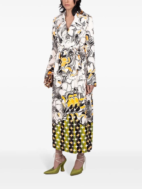 DRIES VAN NOTEN double-breasted swirl-print coat - Neutrals - zdjęcie produktu nr 2