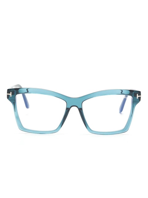 TOM FORD Eyewear FT5964B rectangle-frame glasses - Blue - zdjęcie produktu nr 1