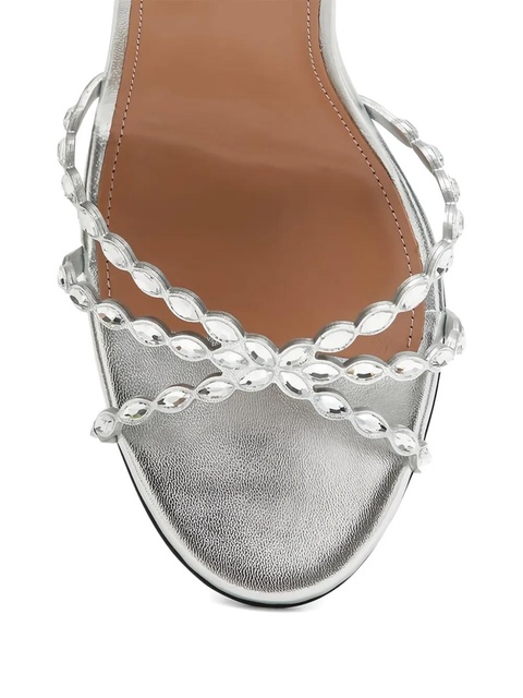 Aquazzura 85mm Love Struck crystal-embellished sandals - SILVER|SILVER - zdjęcie produktu nr 2