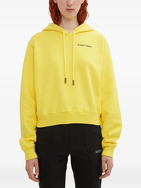Off-White embroidered cropped hoodie - Yellow - zdjęcie produktu nr 1
