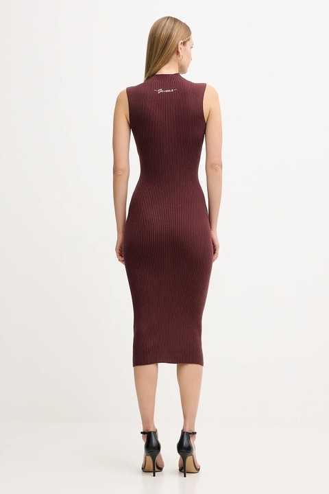 Guess sukienka JULIA kolor brązowy maxi dopasowana W5BK23 Z3OW2 - zdjęcie produktu nr 2